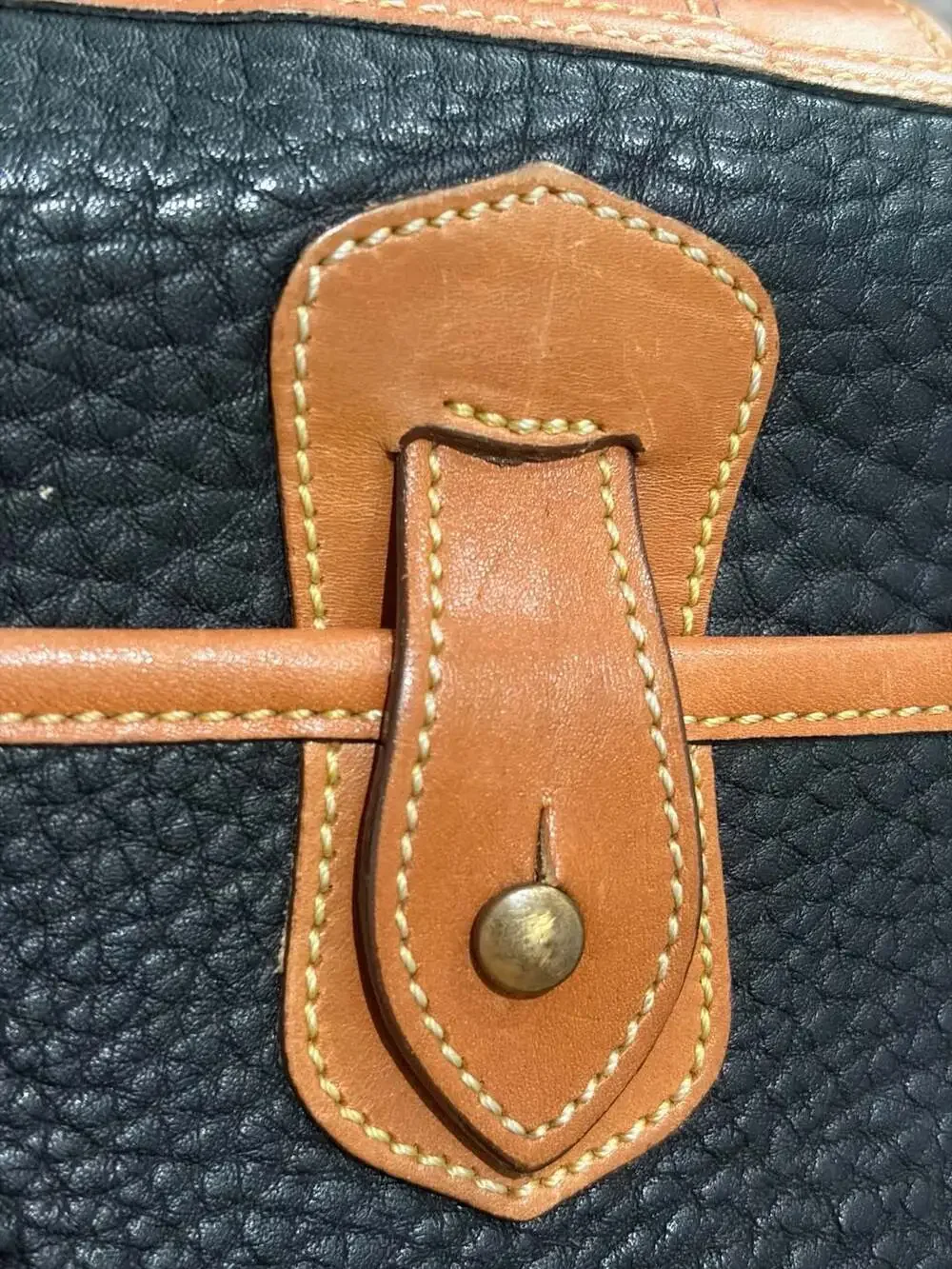 Vintage Dooney & Bourke All-Weather Leather Black and Tan Briefcase